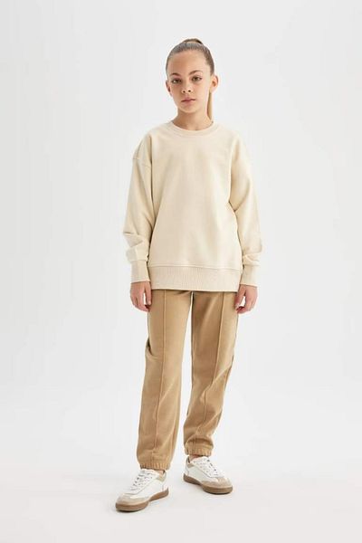 DeFacto Relax-Fit-Schul-Sweatshirt aus Baumwolle mit Rundhalsausschnitt für Mädchen – 25k801t01220