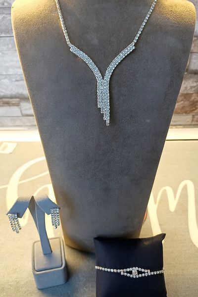 KATIA Necklace, Earrings and Bracelet Set - Evening Dress and Engagement Set, Princesses Accessory
