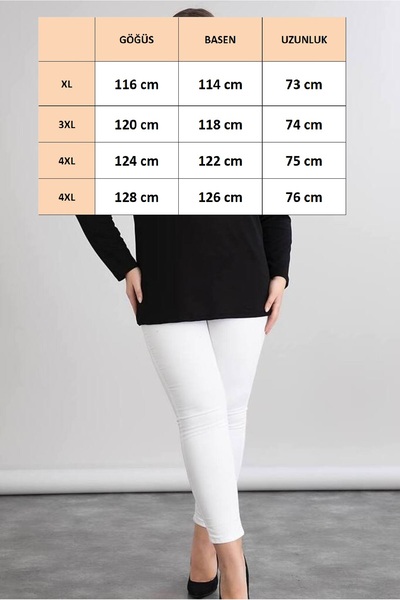 FOR ESRA BIG TREND Women's Plus Size Shoulder Zigzag Stone Print Wide Collar Side Slit Stretchy Viscose Long Sleeve Blouse