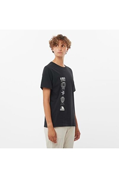 Salomon Lc2233 Logo Combo Ss Tee W T-Shirt Women's T-Shirt Black