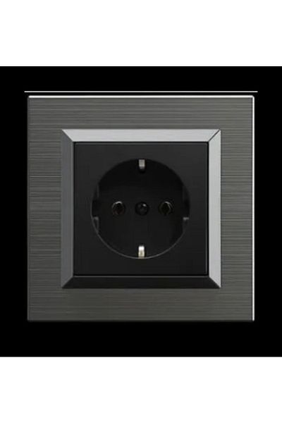 OVİVO Quantum Magnetic Gray Grounded Socket