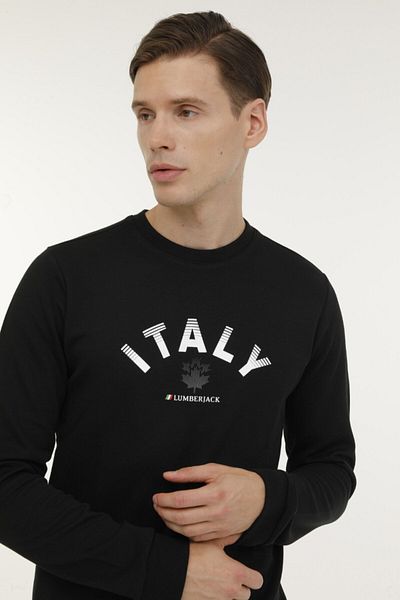 lumberjack Robert ML Мъжка черна тениска с дълъг ръкав - XL