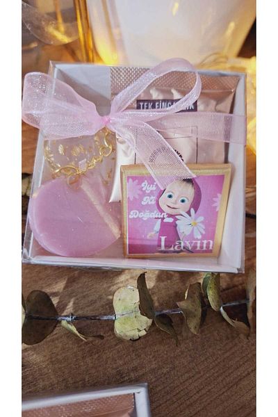 sevgiliatolyemm mutluluk getirmesi dileğiyle Boxed Coffee (with Chocolate and Keychain ​​Gift) 10 Pieces Birthday Baby Shower Gift