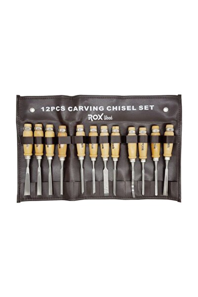 Genel Markalar Ahşap Oyma Iskarpela Seti 12 Parça Metal Yüzüklü Saplı