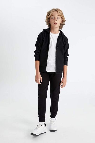 DeFacto Boy's Black Waist Elastic Pocket Jogger School Sweatpants 25k801t01751