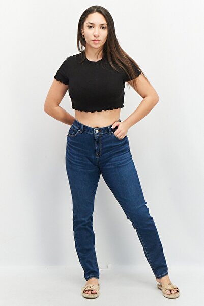 Esprit Women Slim Fit Dark Wash Stretchable Denim, Navy