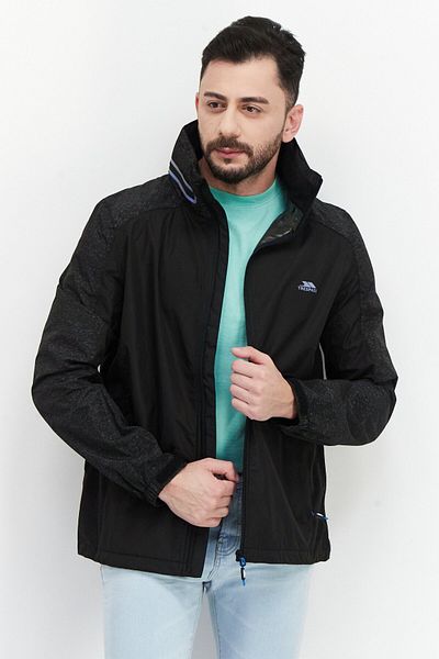 Trespass Men Brand Logo Windbreaker Jacket, Black Combo
