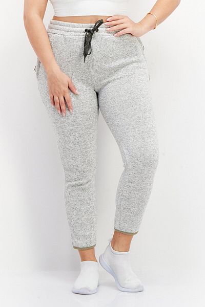 BİLLABONG Women Regular Fit Drawstring Heather Jogger Pants, Light Grey