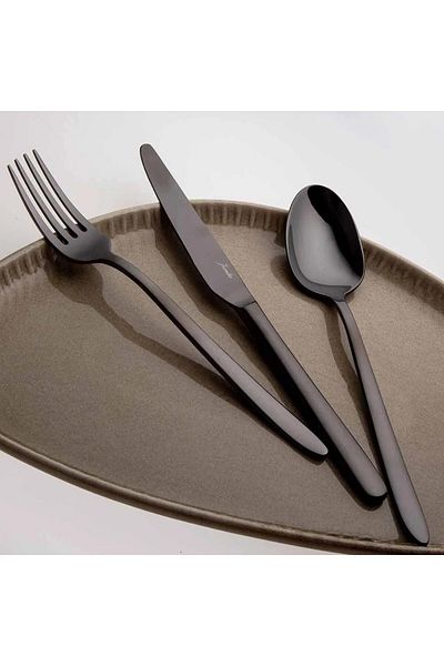 Jumbo 9400 Titanium Black - 84 Pieces Spoon Knife Set for 12 People 500.01.01.4958
