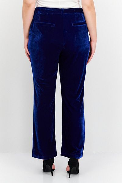Bcbgeneration Women Regular Fit Wide Leg Velvet Pants, Blue