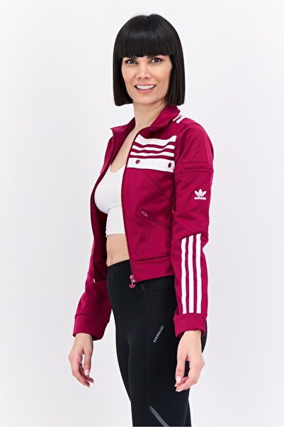 adidas Women Sportswear Fit Long Sleeves Outdoor Jacket, Maroon