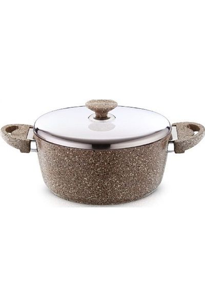 SAFLON GRANITE POT WITH STAINIESS STEEL LID 18CM