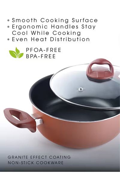 Trust Pro Aluminum Non Stick Cookware Set of 9 Pcs Brown KR58