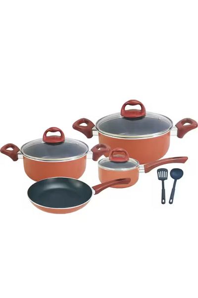 Trust Pro Aluminum Non Stick Cookware Set of 9 Pcs Brown KR58