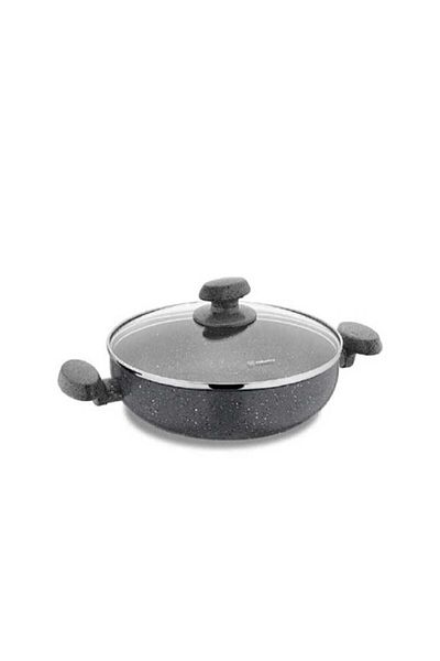 KORKMAZ Korkmaz Granite (Maya) Frypan with Glass Lid. 28 cm capacity.