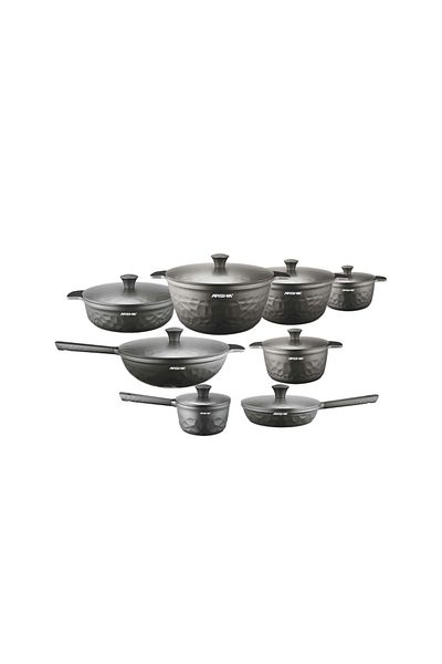 Arshia High Quality Luxury Cookware Set. Consists Of 16pcs, Black Colour