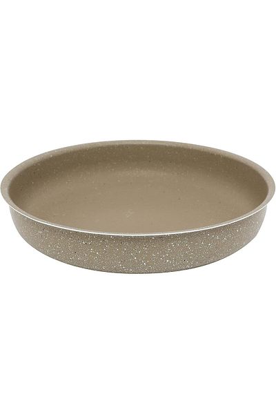 Trust Pro Aluminium Round Oven / Baking Tray with Non Stick Granite Coating 38 cm, Ash ( KK012 )