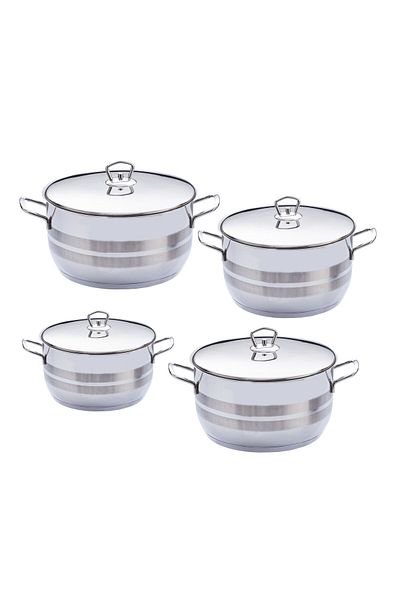 SAFINOX STAINIESS STEEL STAINIESS STEEL TEEL SET 
POTS SIZES
16CM+20CM+24CM+28CM