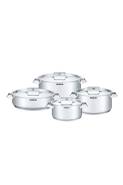 Arshia High Quality Luxury Stainless Steel Cookware Set. Consists Of 8pcs