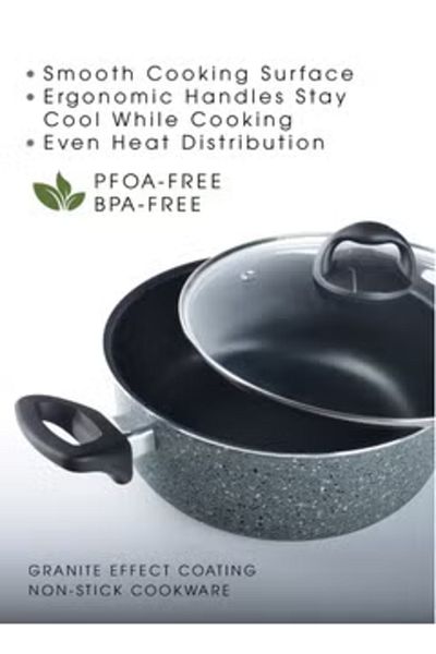 Trust Pro Aluminum Non Stick Cookware Set of 10 Pcs Gray KR69