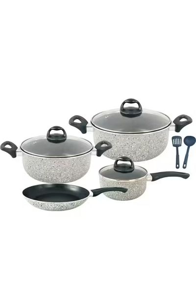 Trust Pro Aluminum Non Stick Cookware Set of 9 Pcs Gray KR59