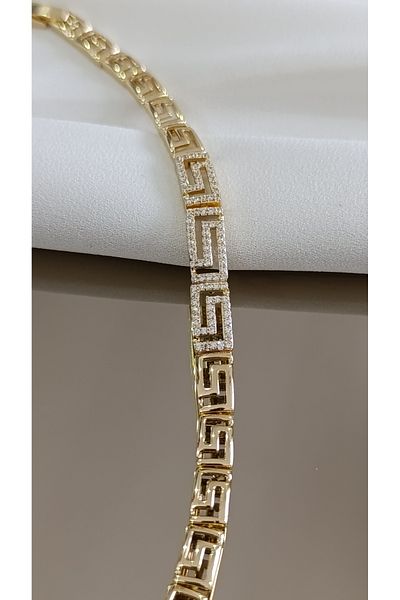 SENAM TAKI Xuping Stone Labyrinth Model Gold Bracelet 20cm