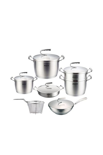 Arshia High Quality Luxury Stainless Steel Cookware Set. Consists Of 12pcs