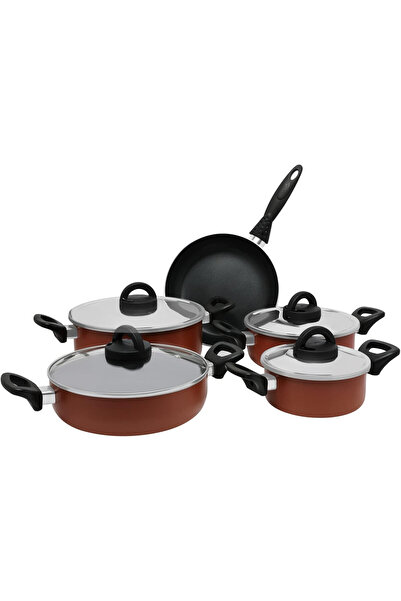 Trust Pro Aluminum Non Stick Cookware Set of 9 Pcs Brown KR43BR