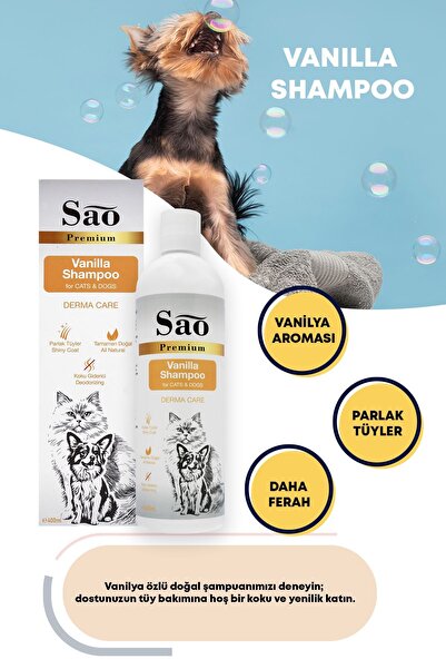 Sao Premium Vanilya Özlü Kedi Ve Köpek Şampuanı 400 ml