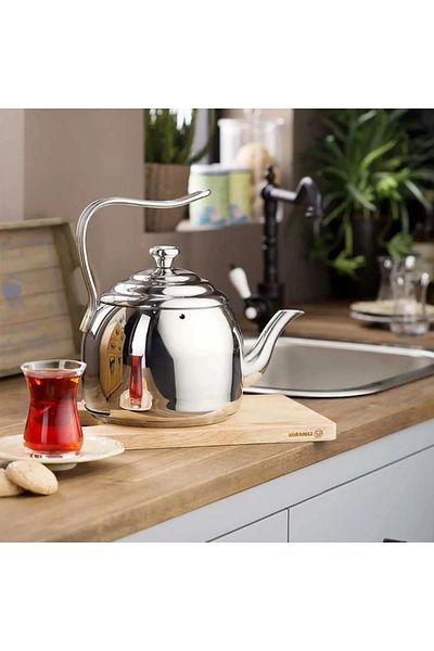 KORKMAZ Tea Pot Stainless Steel Dropa. 3.5l Refrigerator