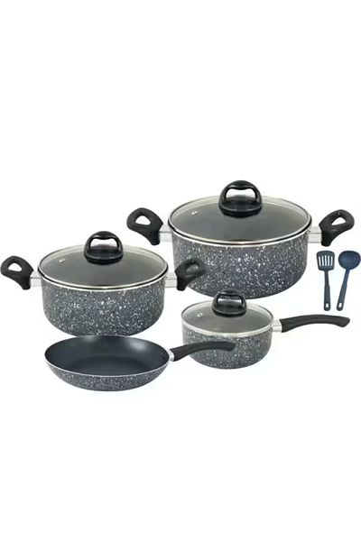 Trust Pro Aluminum Non Stick Cookware Set of 9 Pcs Gray KR61
