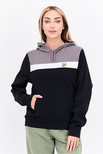 Lyle & Scott Women Hood With Drawstring Long Sleeve Embroidered Logo Sweatshirts, Black