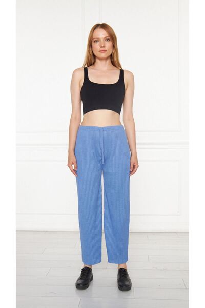 Oyga Жіночі штани та спортивні костюми з індіго-флісом, повсякденний домашній одяг, піжами