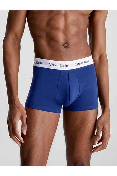 Calvin Klein Herren-Boxershorts in Weiß-Dunkelblau-Rot mit Markenlogo und elastischem Band, geeignet für den täglichen Gebrauch U2664g-ı03