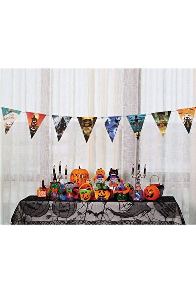 Skygo Cadılar Bayramı Halloween Flama Bayrak Banner Süs 8 li 3 Metre