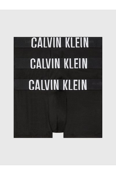 Calvin Klein Men's Brand Logo Elastic Band High Waisted Breathable Fabric Sporty Look Black Boxers