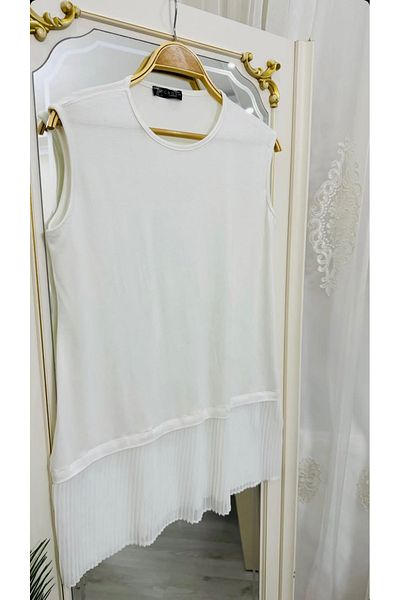 La MatildaLingerie Pleated Stylish Zero Sleeve Combed Cotton White Underwear