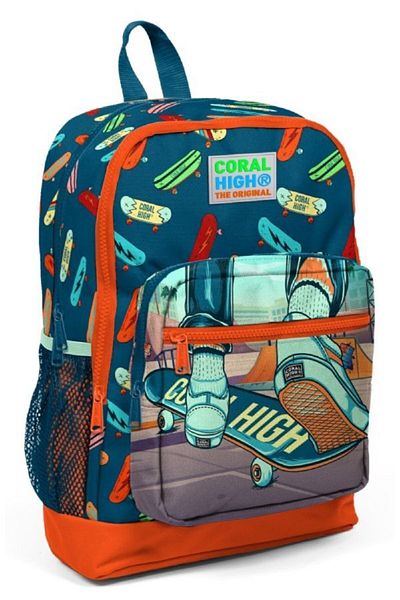 Coral High Orange Kay Kay Patterned Lunch School Bag Pen Holder Water Bottle