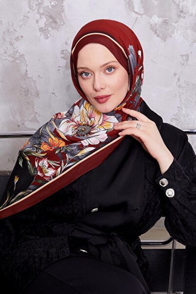 Levidor Royal Shawl με μοτίβο λουλουδιών μαύρης άκρης