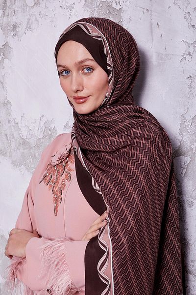 Levidor Royal Shawl με μοτίβο Dusty Rose Maze
