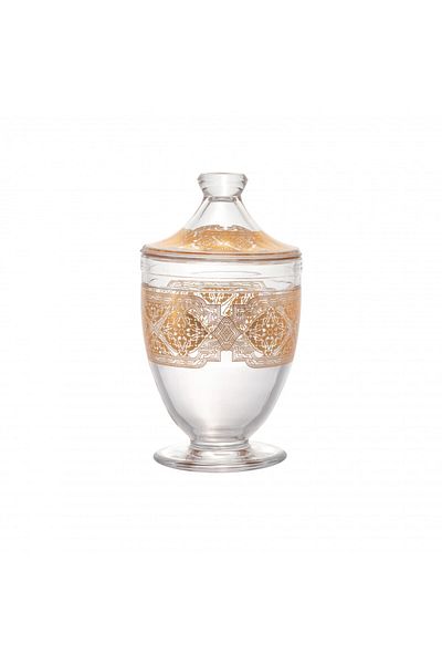 Dania glass bonbonniere with gold design