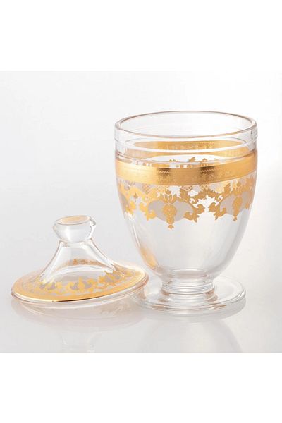 Dania glass bonbonniere with gold design