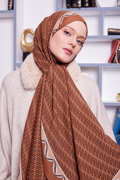 Levidor Royal Shawl με μοτίβο λαβύρινθου σολομού