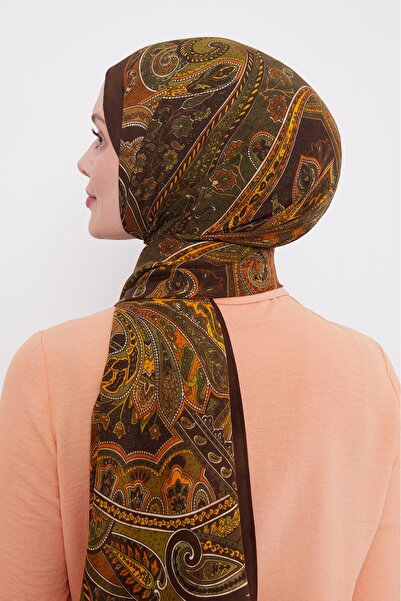 Levidor Khaki Ethnic Pattern Royal Shawl