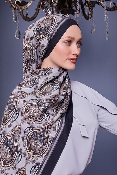 Levidor Ανθρακί μαλακό έθνικ μοτίβο Royal Shawl
