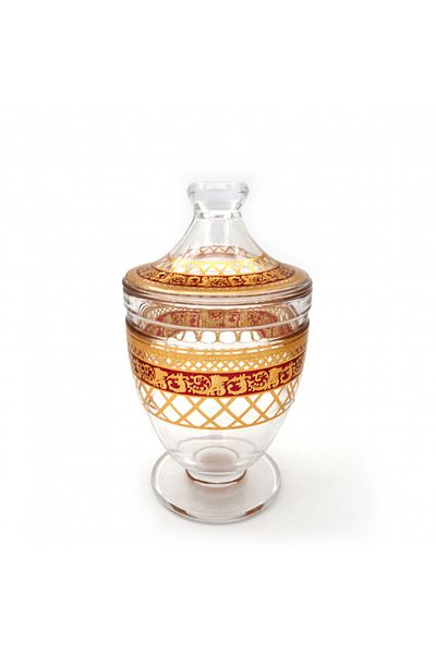 Dania glass bonbonniere with gold design