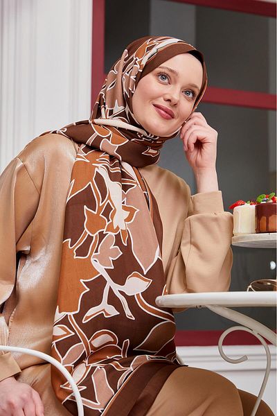 Levidor Royal Shawl με μοτίβο καφέ