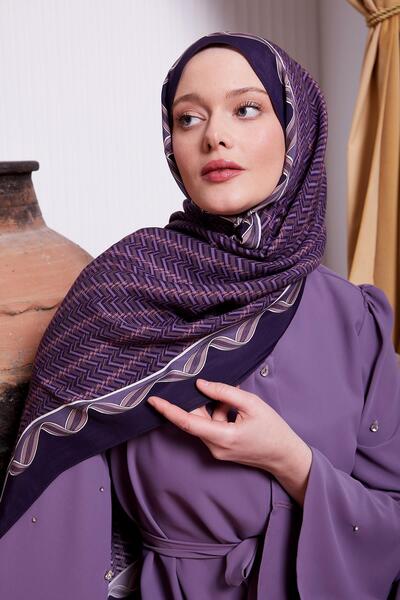 Levidor Lila Labirent Desen Royal Şal