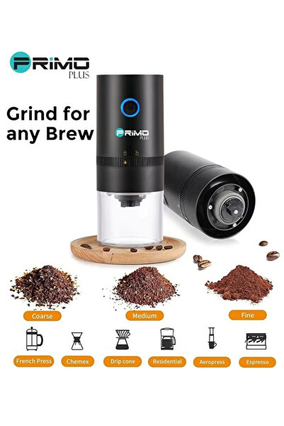 Primo Plus Portable Electric Coffee Grinder, USB Charging Automatic Cone Burr Grinder
