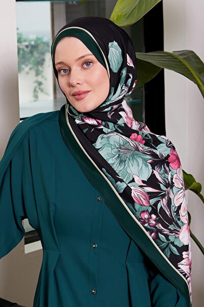 Levidor Emerald Edge Flower Pattern Royal Shawl